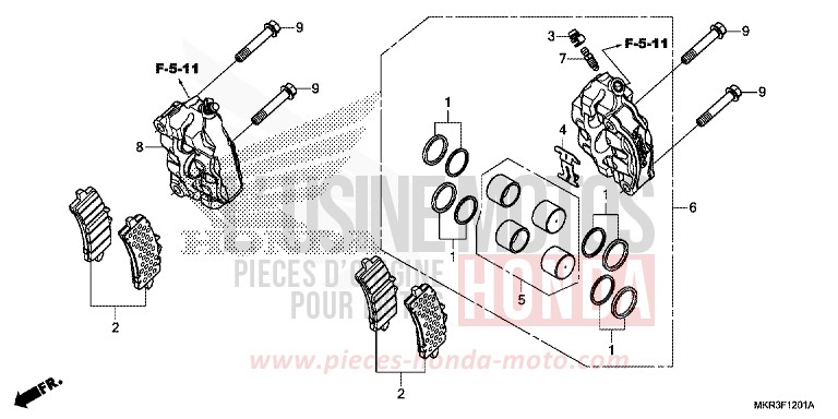 ETRIER DE FREIN AVANT (CBR1000SP) de CBR1000RR SP SP1 SP2 MAT PEARL MORION BLACK (NHC33) 2022